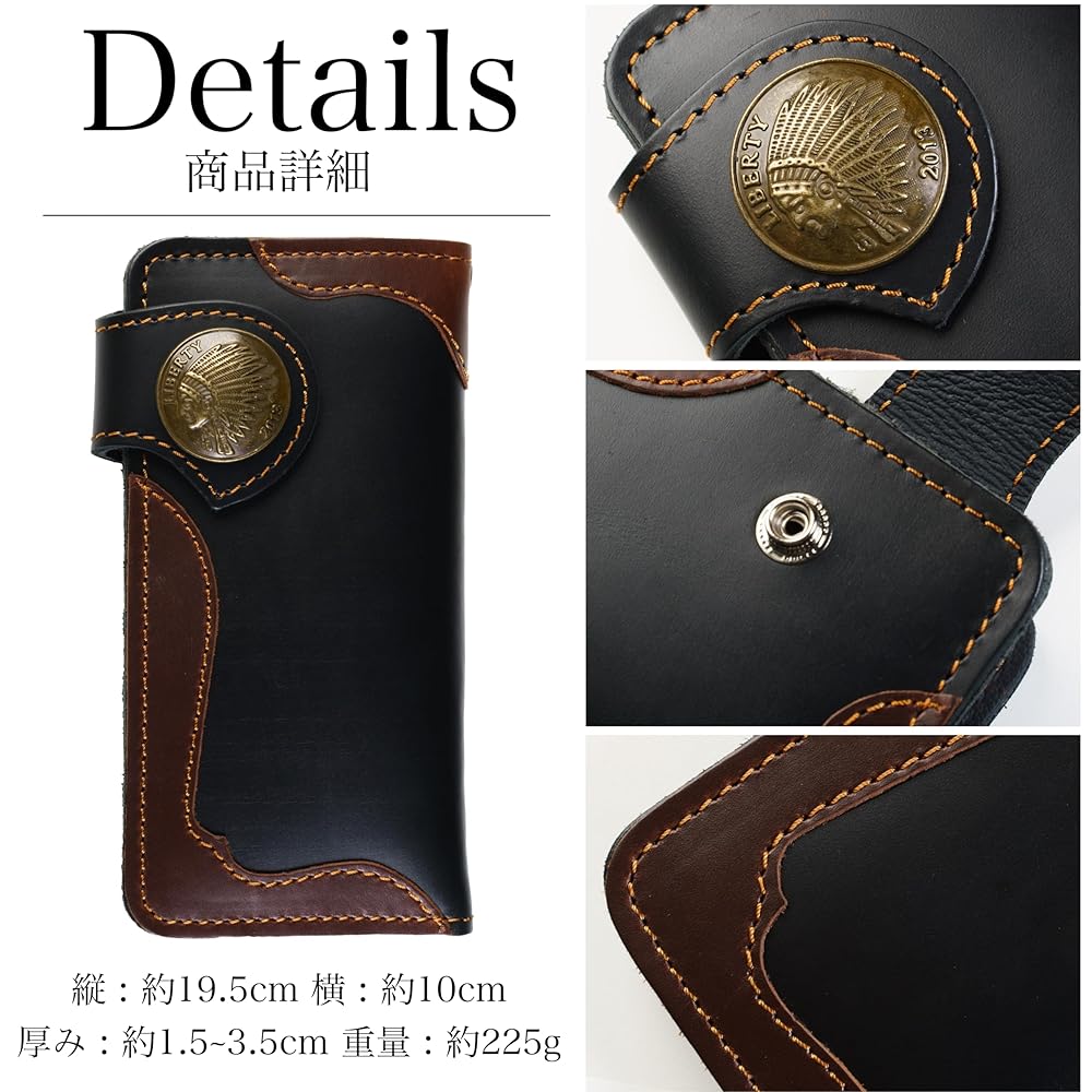 Amazon | [Sasical] バイカーズウォレット 長財布 ライダース